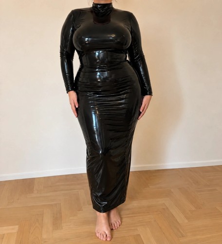 Schwarzes langes kleid - schwarzes,