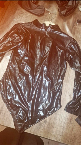 Pvc wetlook body schwarz - pvc,