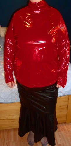 Pvc lack vinyl bluse - pu,