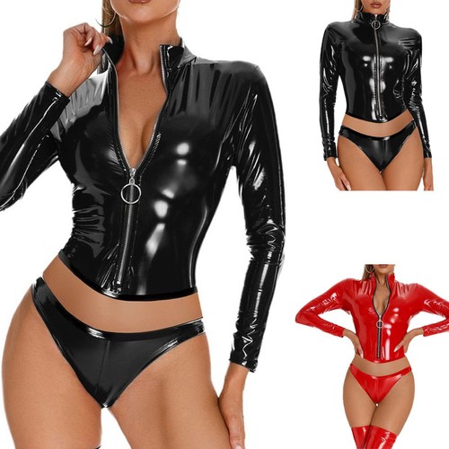 Damen wetlook lackleder - de,