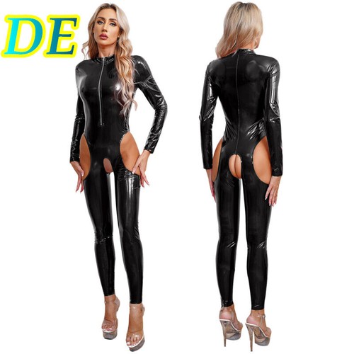 Damen wetlook bodysuit - de,