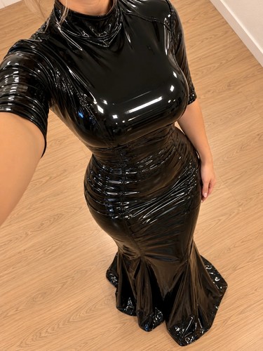 Schwarzes lack maxi kleid - schwarzes,