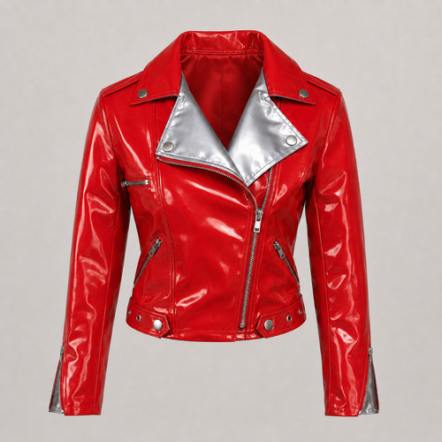 Rimo damen lack bikerjacke rot - damen,